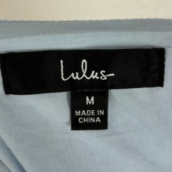 Lulus Bliss Abound Light Blue Floral Tiered Midi Dress Size Medium - Picture 4 of 5